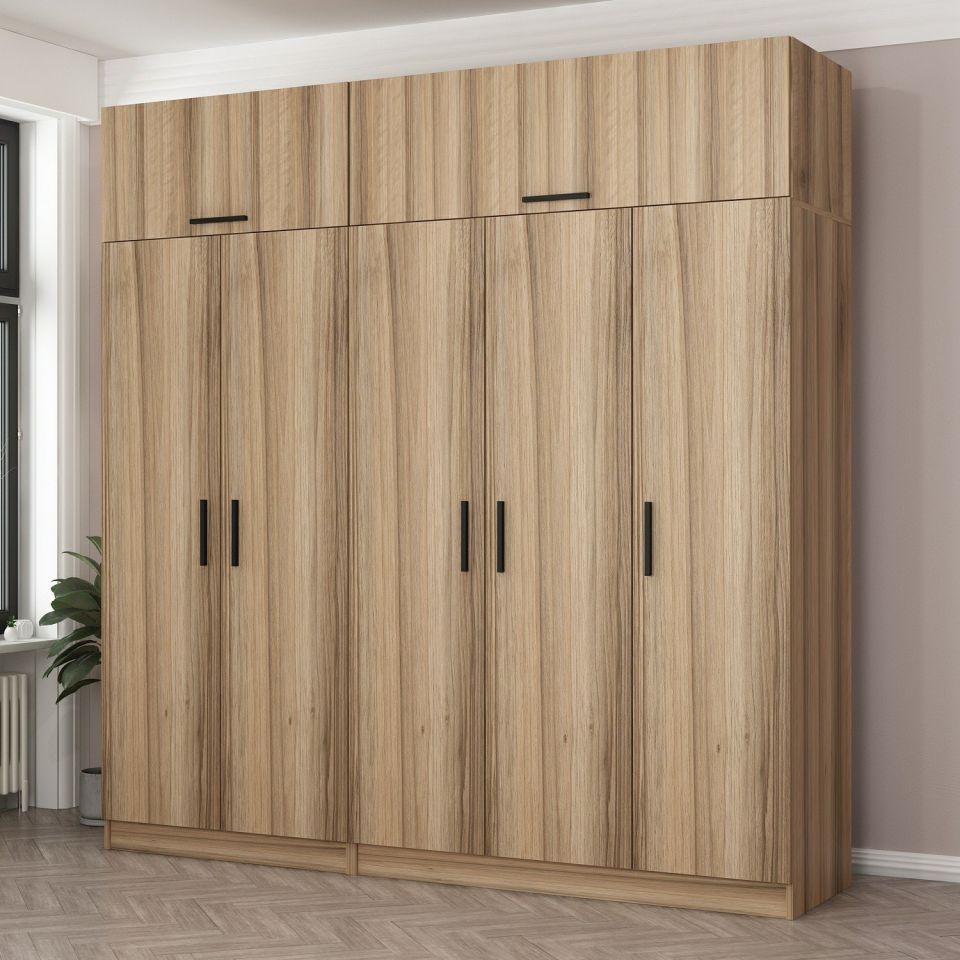 Kayra Kayra 5-Door 2-C Wardrobe and Wardrobe Gold