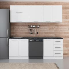Kayra 220 Cm Kitchen Cabinet White 220-B10