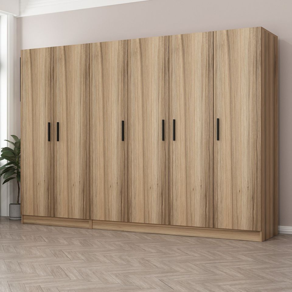 Kayra Kayra 2 Door Cabinet with 6 Doors Gold