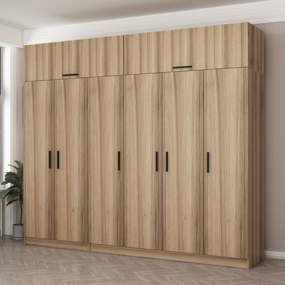 Kayra Kayra 6 Doors 2 C Wardrobe and Wardrobe Gold