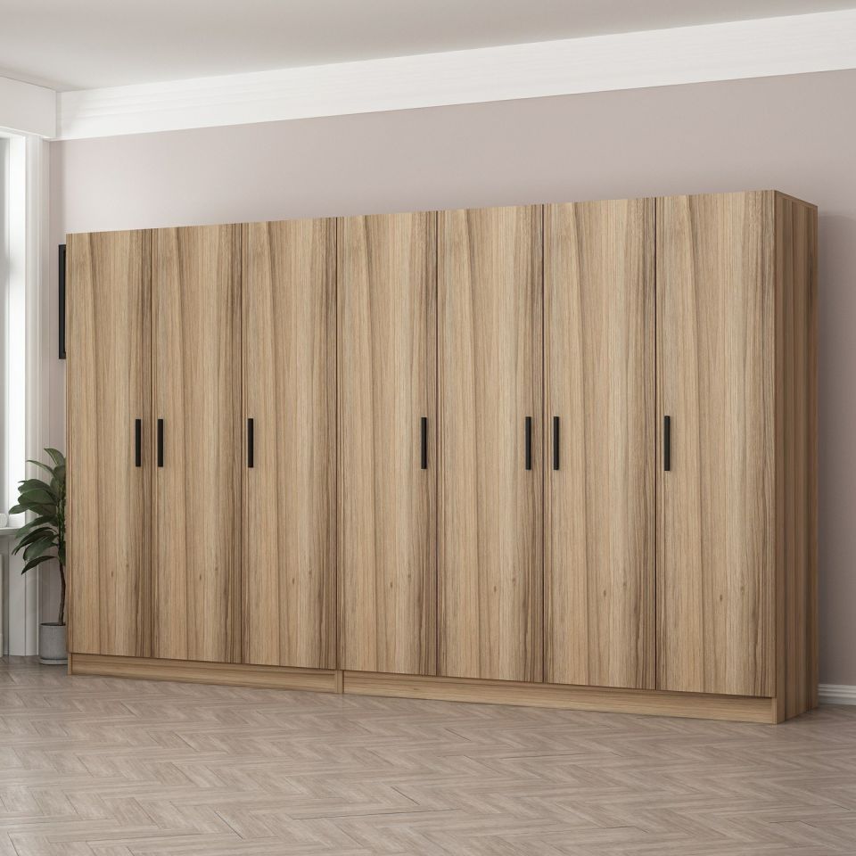 Kayra Kayra 4 Door Cabinet with 7 Doors Gold