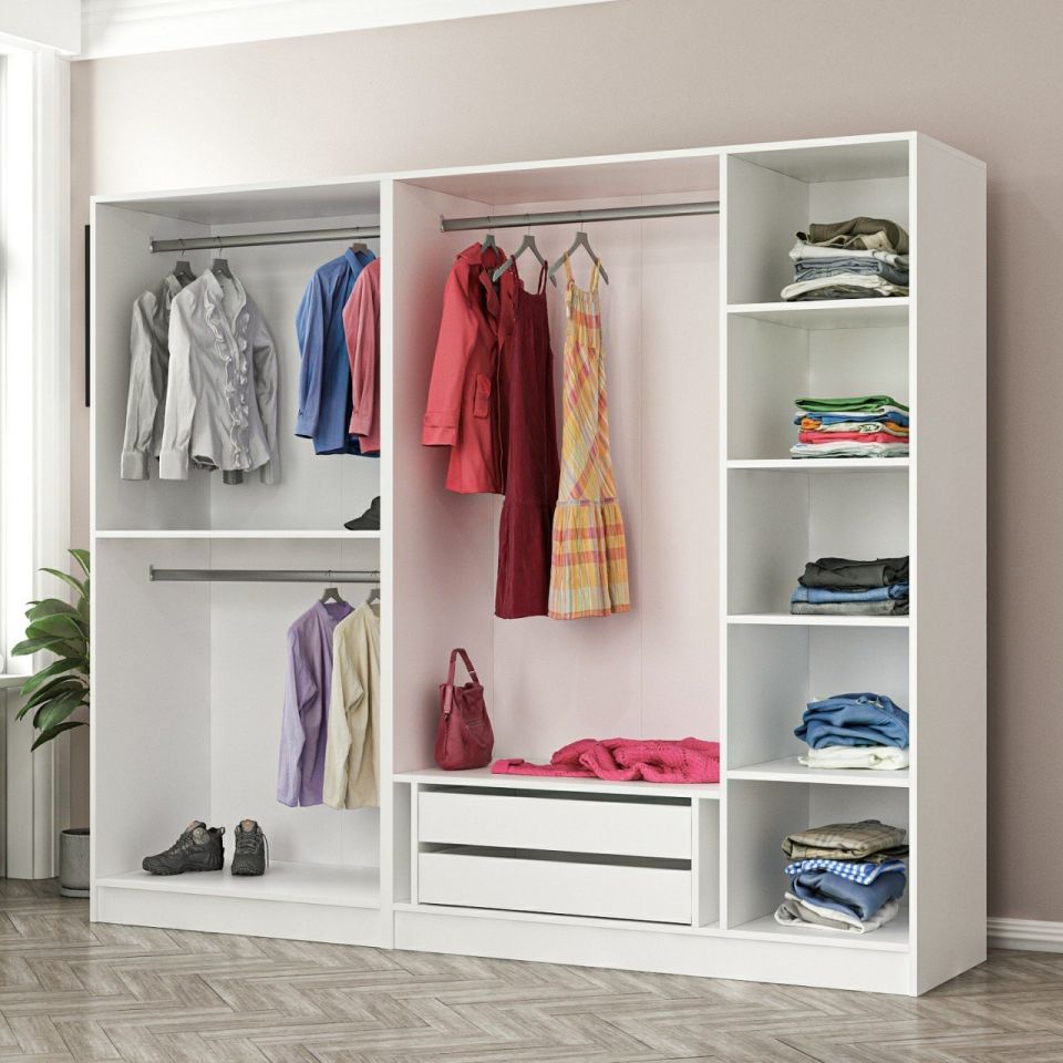 Kayra Kayra 5 Compartments 2 Drawers Dressing Cabinet White