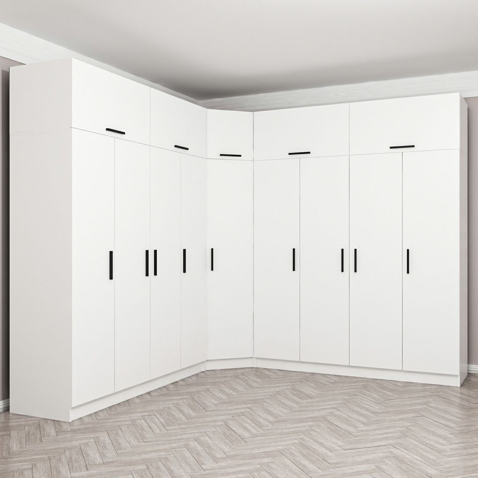 Kayra Kayra 9 Doors 4 C Corner Wardrobe + Wardrobe White