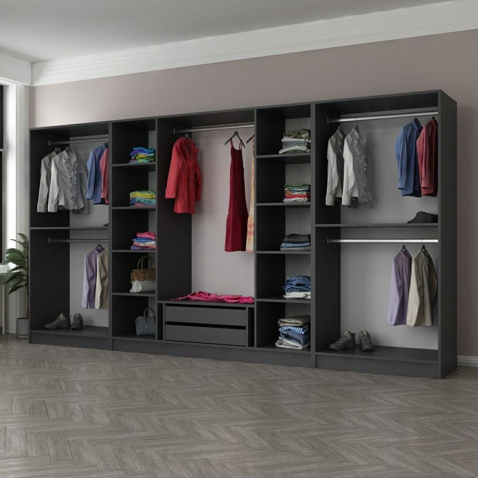 Kayra Kayra 8 Compartments and 2 Drawers Dressing Cabinet Anthracite