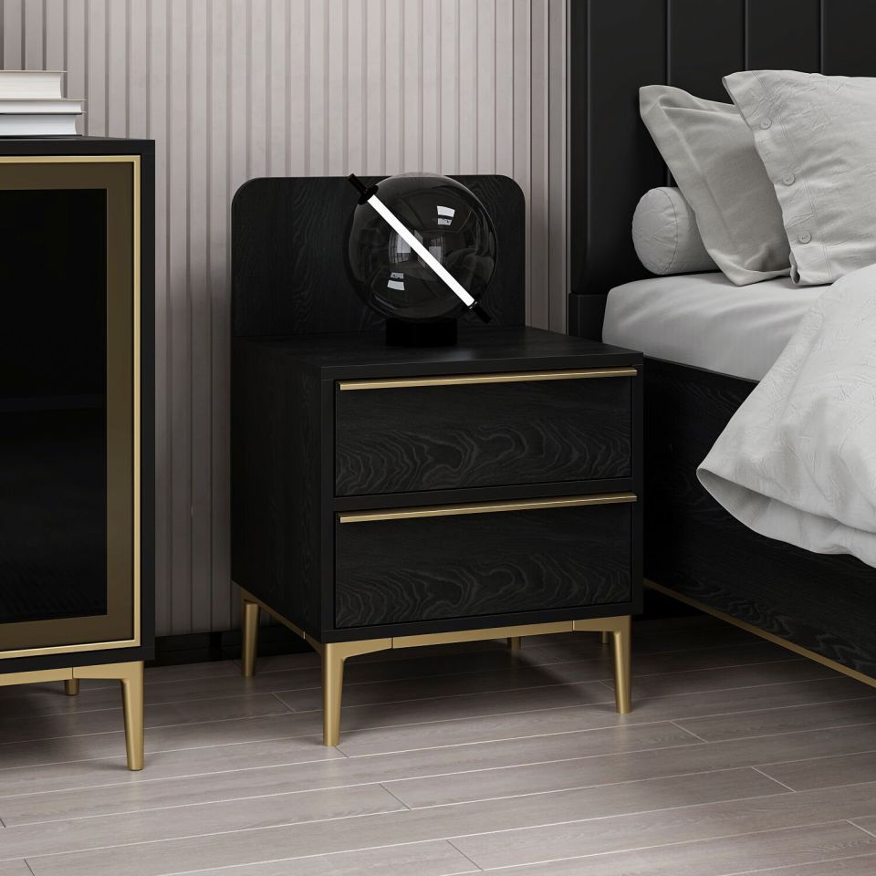 Elevate Nightstand Black Wood