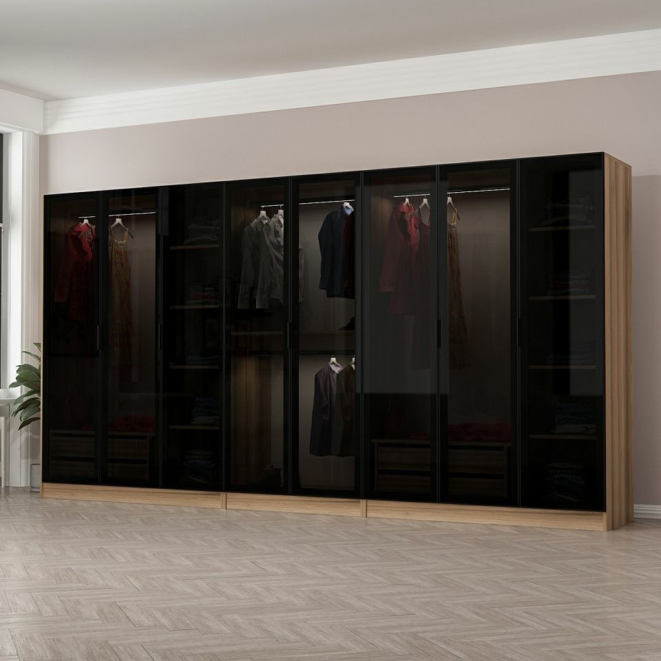 Kayra Kayra 210 8 4C Cabinet with Smoked Glass Doors Gold Smoked Glass