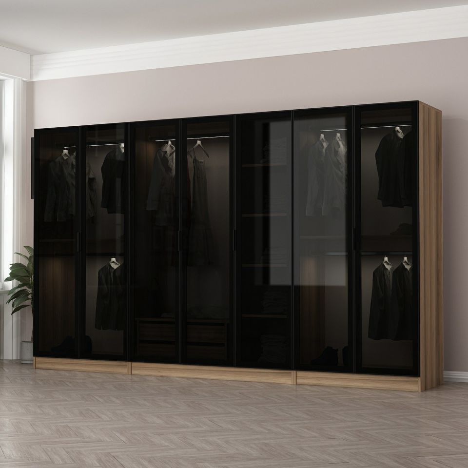 Kayra Kayra 210 7 2C Cabinet with Smoked Glass Doors Gold Smoked Glass