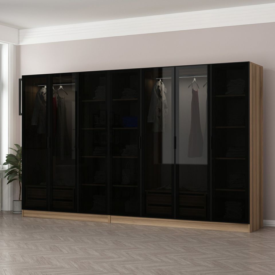 Kayra Kayra 210 7 4C Cabinet with Smoked Glass Doors Gold Smoked Glass