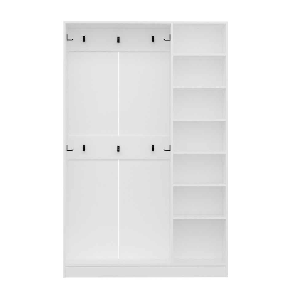 Kayra Kayra210 3 Coverless 1 Compartment Shelf Coat Rack White