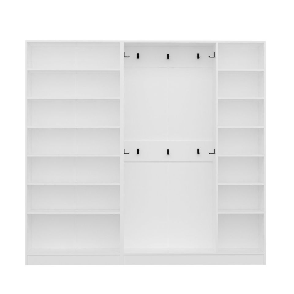 Kayra Kayra210 5 Coverless 3 Compartment Shelf Coat Rack White