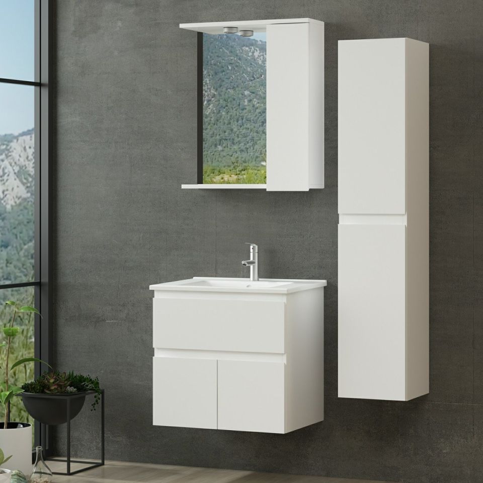 Nika Bathroom Cabinet 65Cm As2K1Ç+1K1A+Etj+Length White