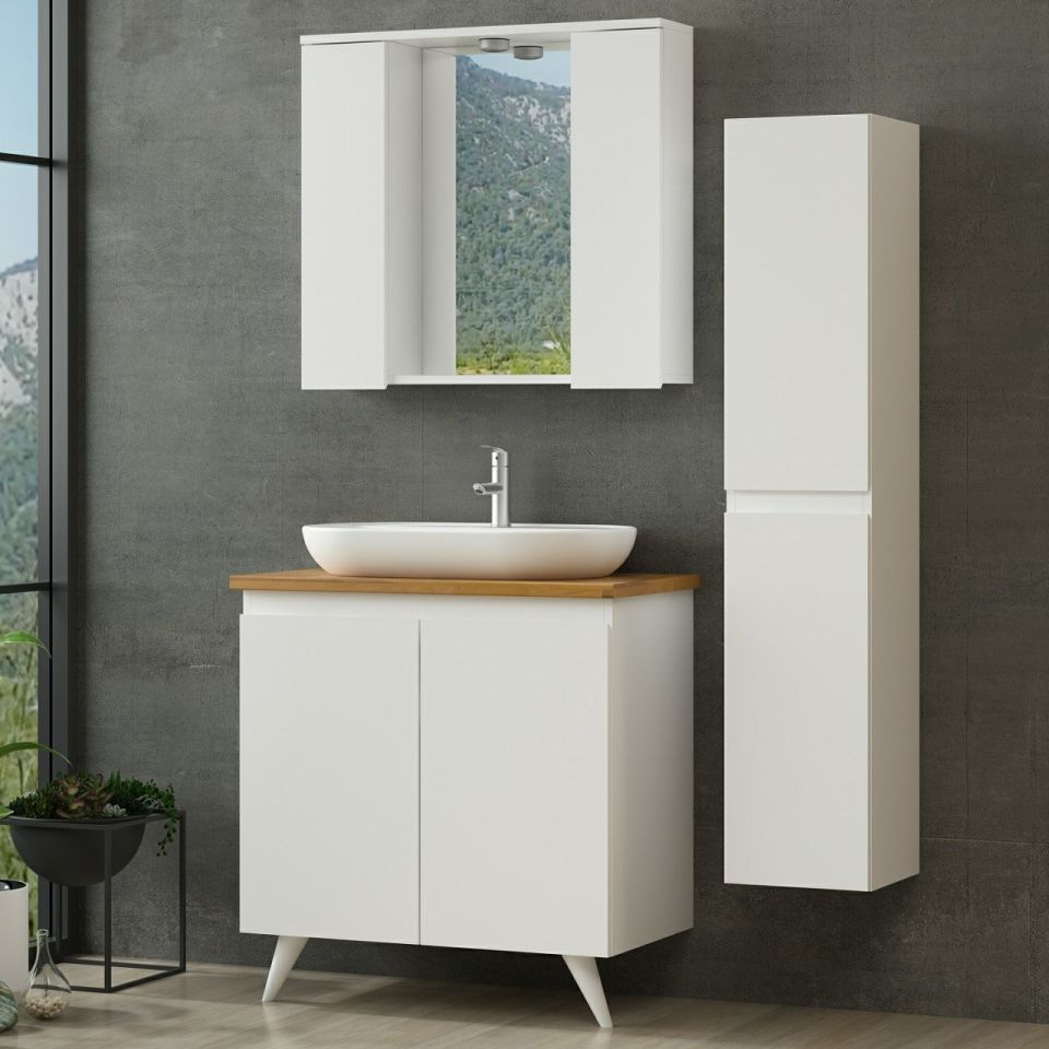 Nika Bathroom Cabinet 85Cm Ay2K+2K1A+Tzg+Length White