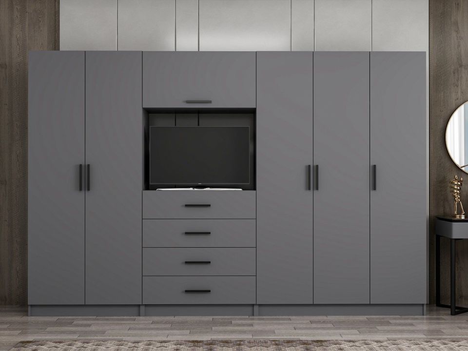 Kayra Kayra210 5 Doors 2 Drawers TV Module Cabinet Anthracite