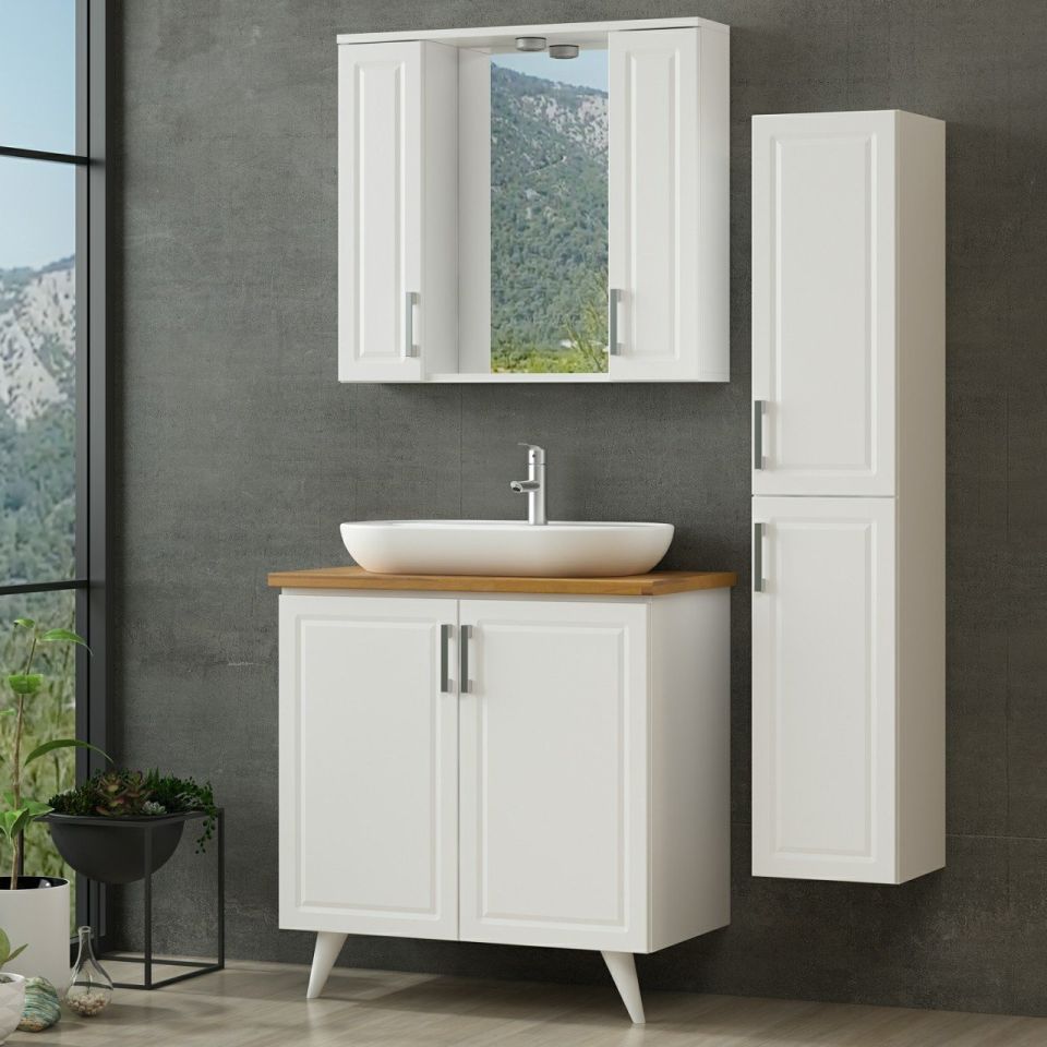 Sanya Bathroom Cabinet 85Cm Ay2K+2K1A+Tzg+Length White