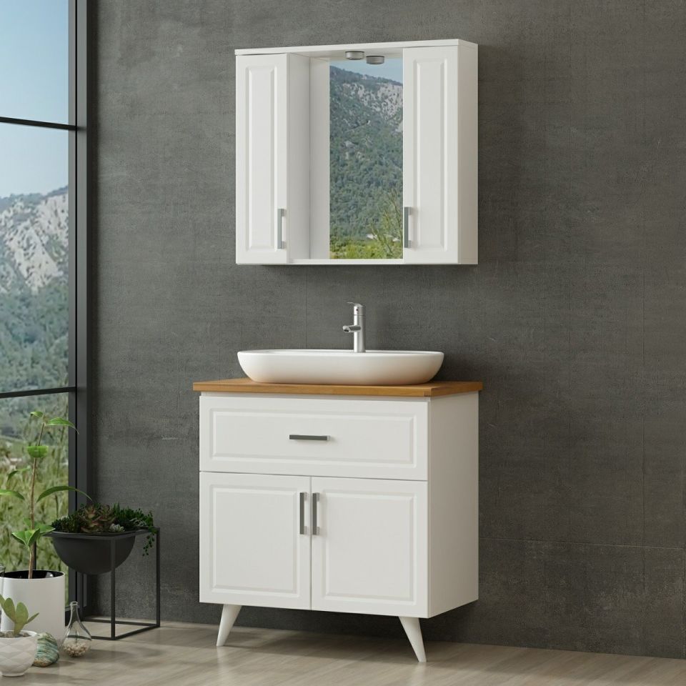 Sanya Bathroom Cabinet 85Cm Ay2K1Ç+2K1A+Tzg White