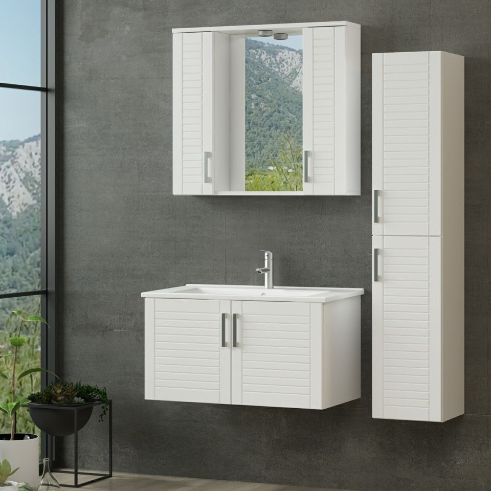 Vera Bathroom Cabinet 85Cm As2K+2K1A+Etj+Length White