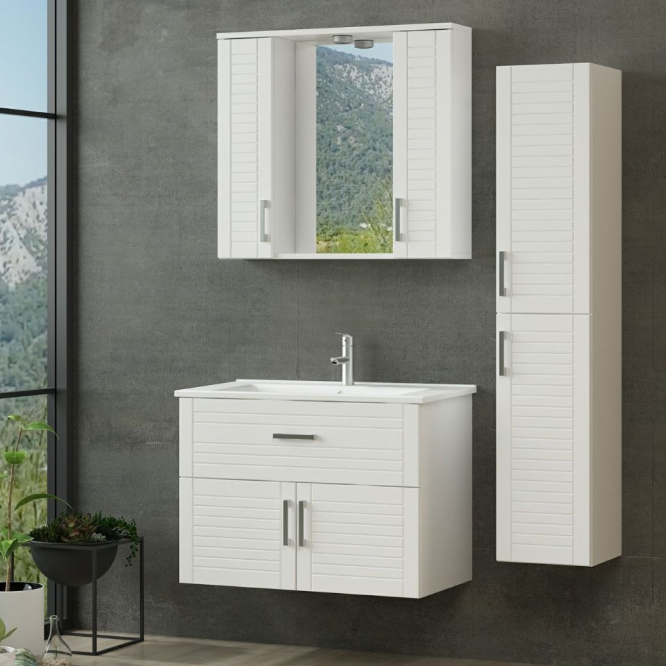Vera Bathroom Cabinet 85Cm As2K1Ç+2K1A+Etj+Length White