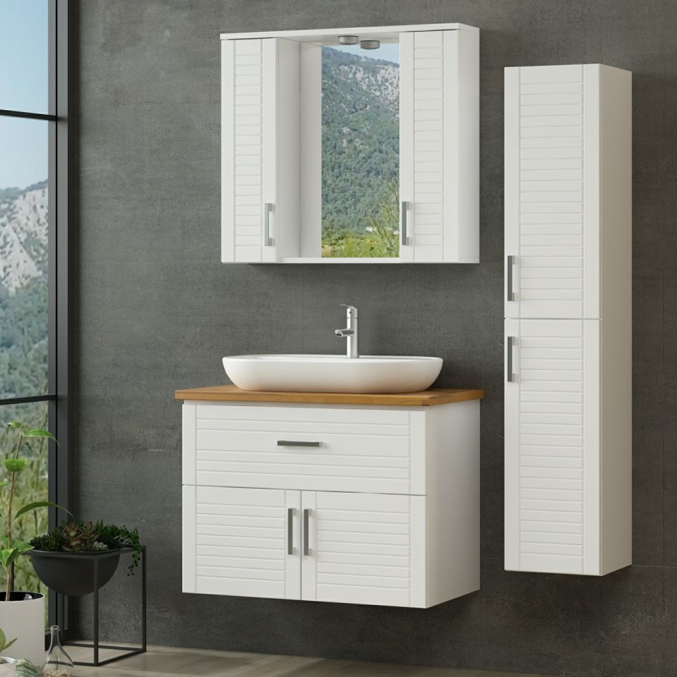 Vera Bathroom Cabinet 85Cm As2K1Ç+2K1A+Tzg+Length White