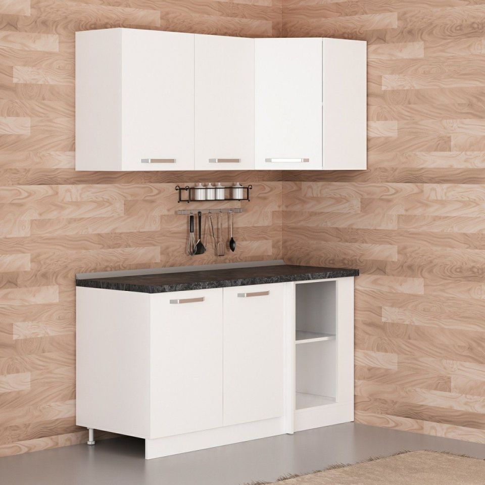 Kayra 155Cm Corner Kitchen Cabinet - White K155-B1