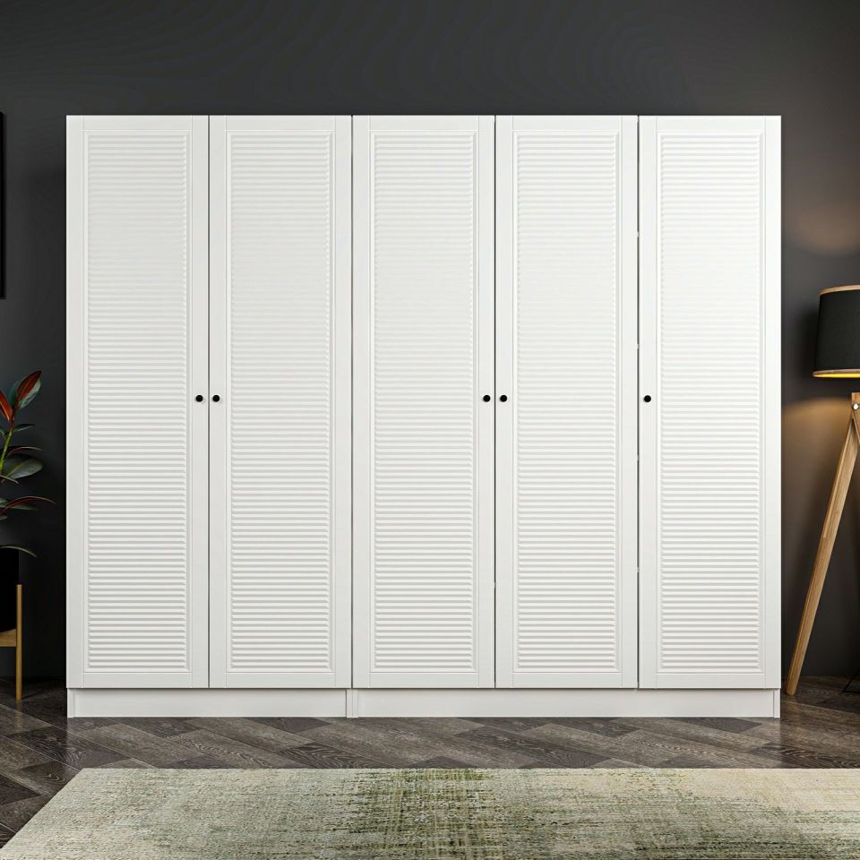 Kayra Kayra 5 Mebrane Shutter Covered 2 Drawer Cabinet White/White