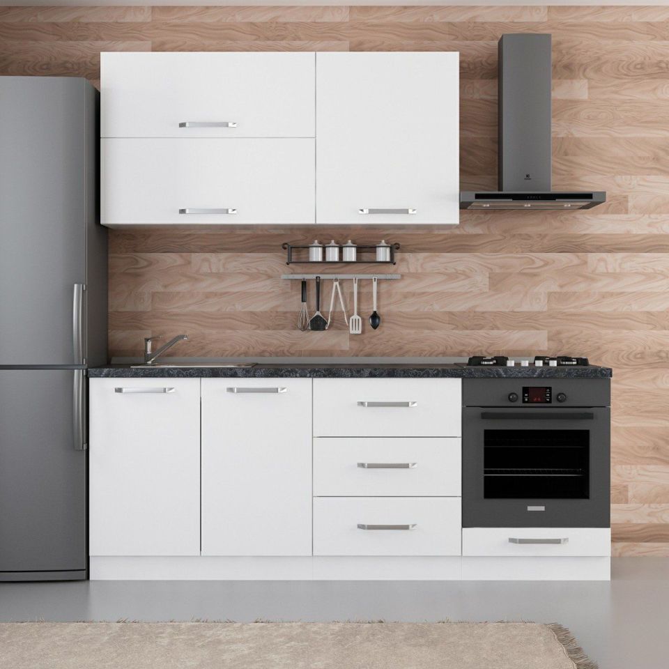 Kayra 210 Cm Kitchen Cabinet White 210-B3
