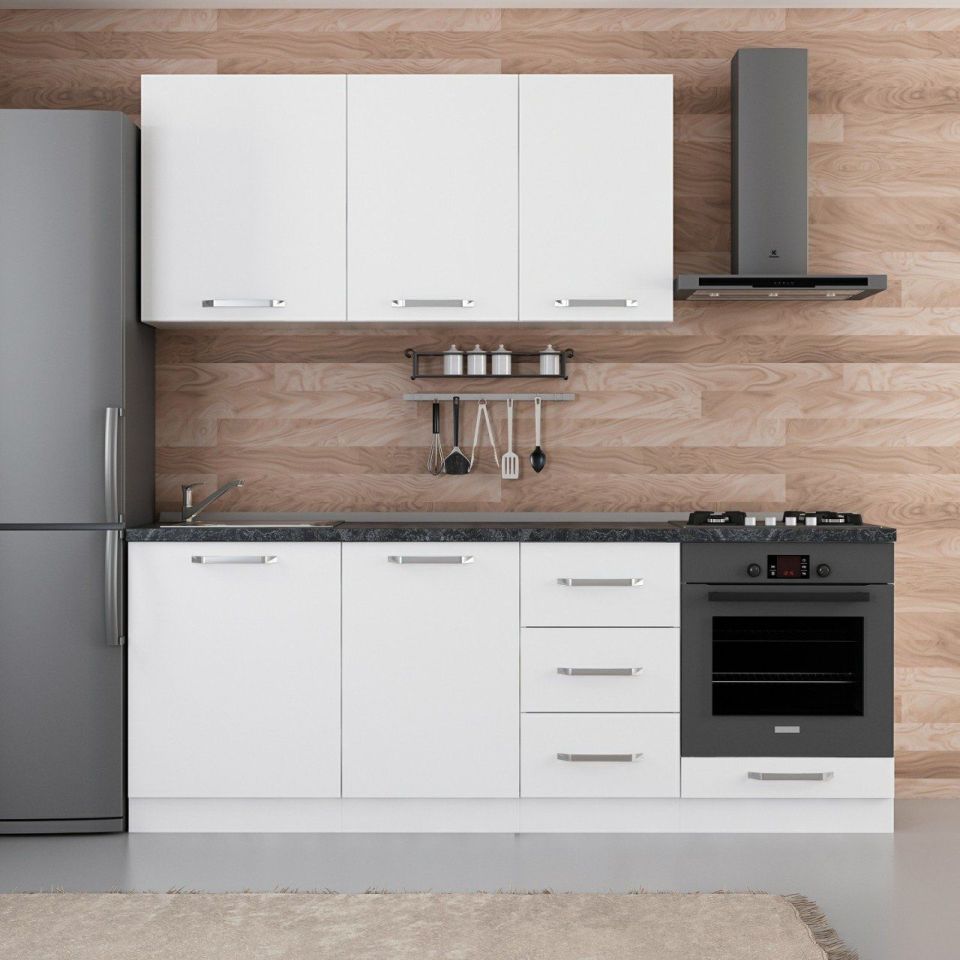 خزانة مطبخ كايرا 215 سم لون أبيض 215-B3