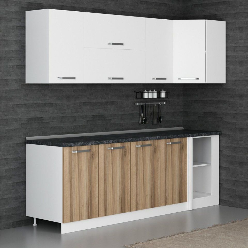 خزانة مطبخ زاوية 240 سم من كايرا - أبيض/Dore K240-D2