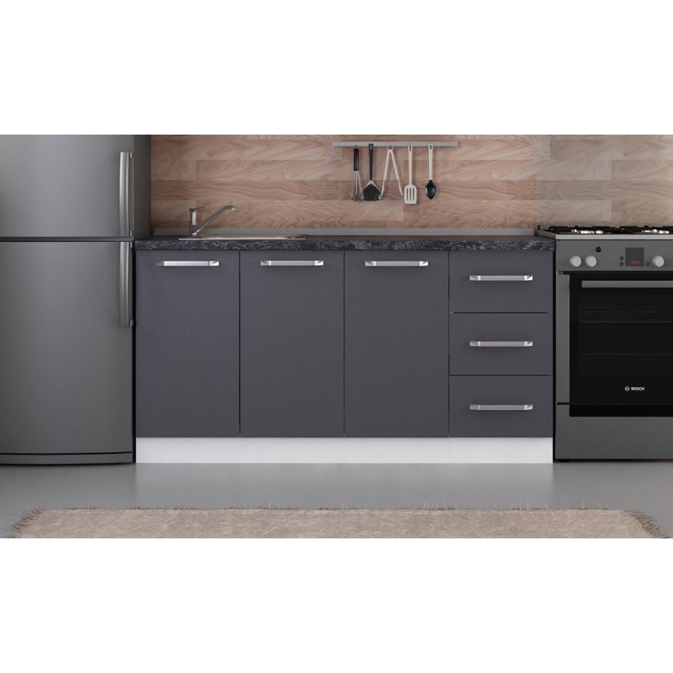 Kayra 160 Cm Kitchen Cabinet White Anthracite 160-A1-Sub Module