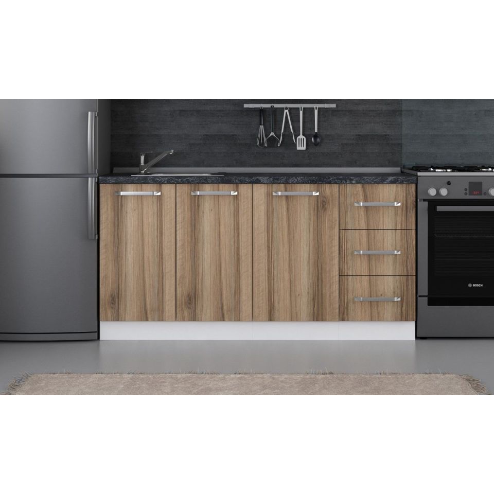 Kayra 165 Cm Kitchen Cabinet White Gold 165-D1-Bottom Module