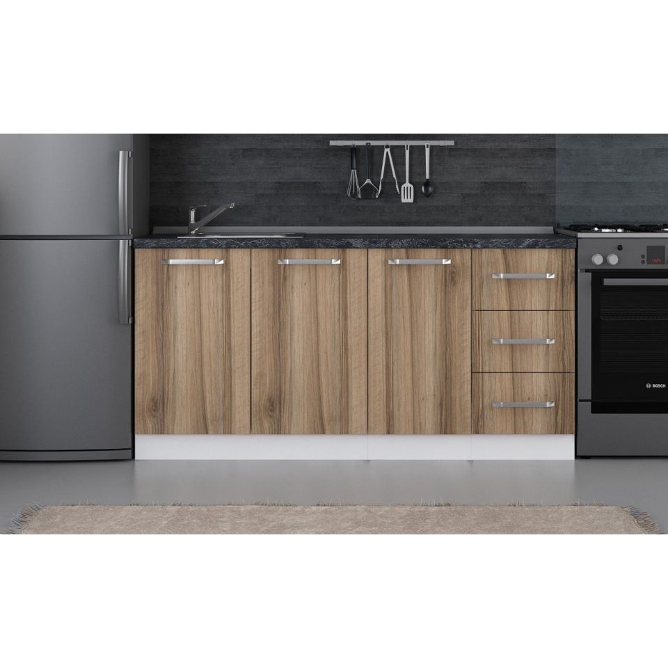 Kayra 170 Cm Kitchen Cabinet White Gold 170-D1 - Lower Module