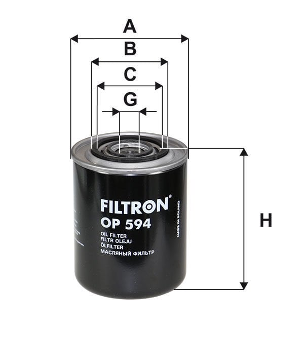 FILTRON FILT OP 594 DUCATO/CITROËN JUMPER II/IVECO DAILY/ BOXER II/RENAULT MASCOTT, MASTER, TRAFIC YAG FILTRESI