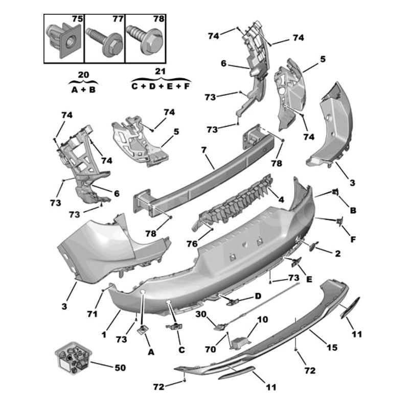 OE-OPEL YP00078980 GRANDLAND X ARKA TAMPON ALT ÇITASI SAG