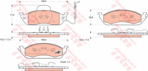 Ön Balata Fişli Mercedes W163 Ml230 12/98 Ml270 8/99 Ml320 12/98 Ml430 11/98-8/99