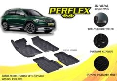 3d X-mat Havuzlu Paspas Çeşitleri Siyah Skoda Yetı 2009-2017 3d X-mat 5 Pcs