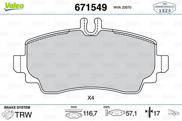 Ön Disk Fren Balatası Mercedes A140 1.4/1.6 07/97-08/04 Mercedes A160 1