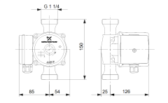 Grundfos UPS 25-80 N 180 Paslanmaz Gövdeli Dişli Sirkülasyon Pompası