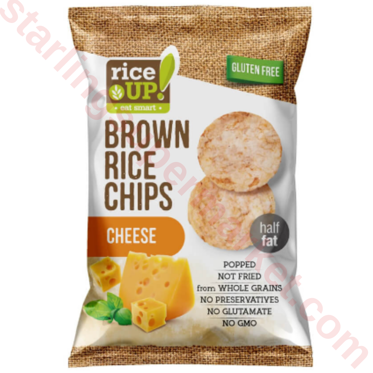 RICE UP BROWN RICE CHIPS WITH CHEESE 60 G