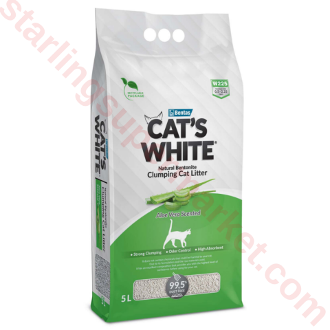 CATS WHITE ALOE VERA KEDI KUMU 5 LT