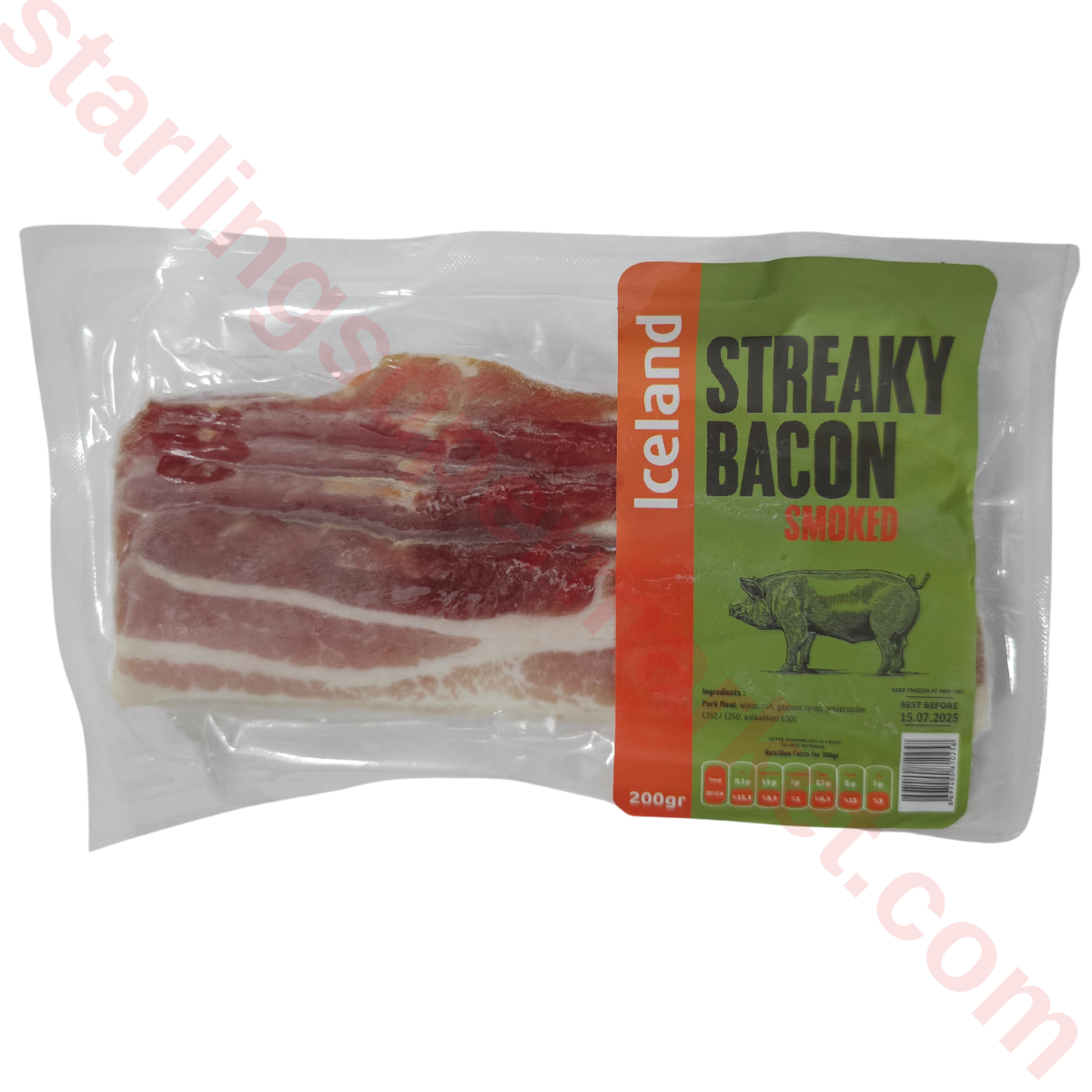 ICELAND STREAKY BACON SMOKED 200 G