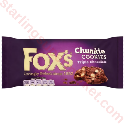 FOXS BISKUVI TRIPLE CHOCOLATE CHUNKIE 180 G