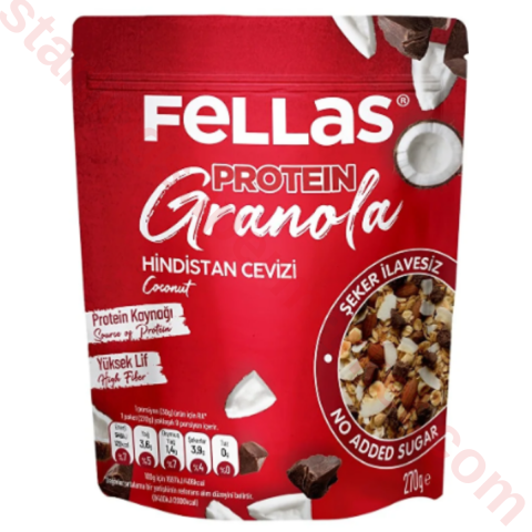 FELLAS GRANOLA PROTEIN HINDISTAN CEVIZI 270 G