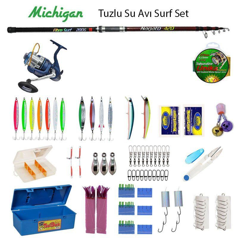 Michigan Aqua Tuzlu Su Avı Surf Olta Seti