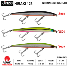 Jinza Hiraki 125 mm 28 gr Maket Balık