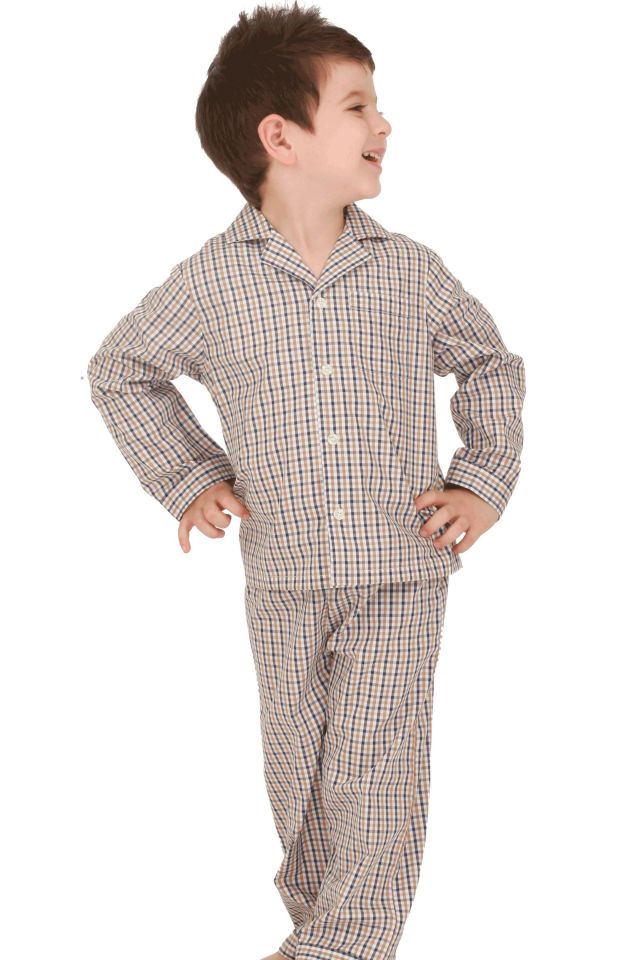 The DON Poplin Erkek Çocuk Pijama Takımı Desen 1