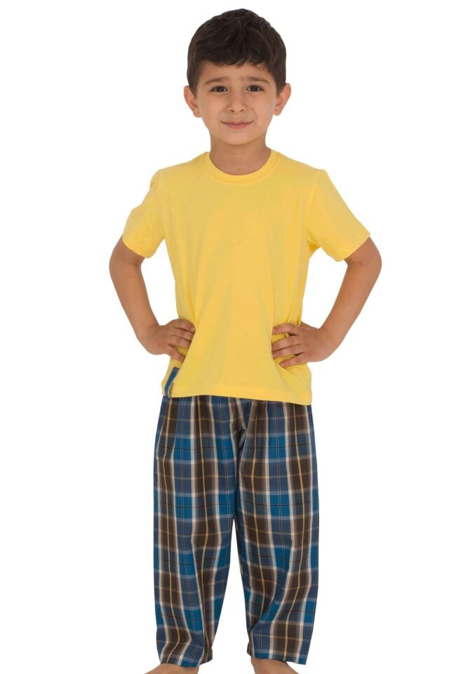 The DON Baba-Oğul Model Erkek Çocuk Yarım Kollu Tişört & Uzun Eşofman Altı Takımı Desen 10