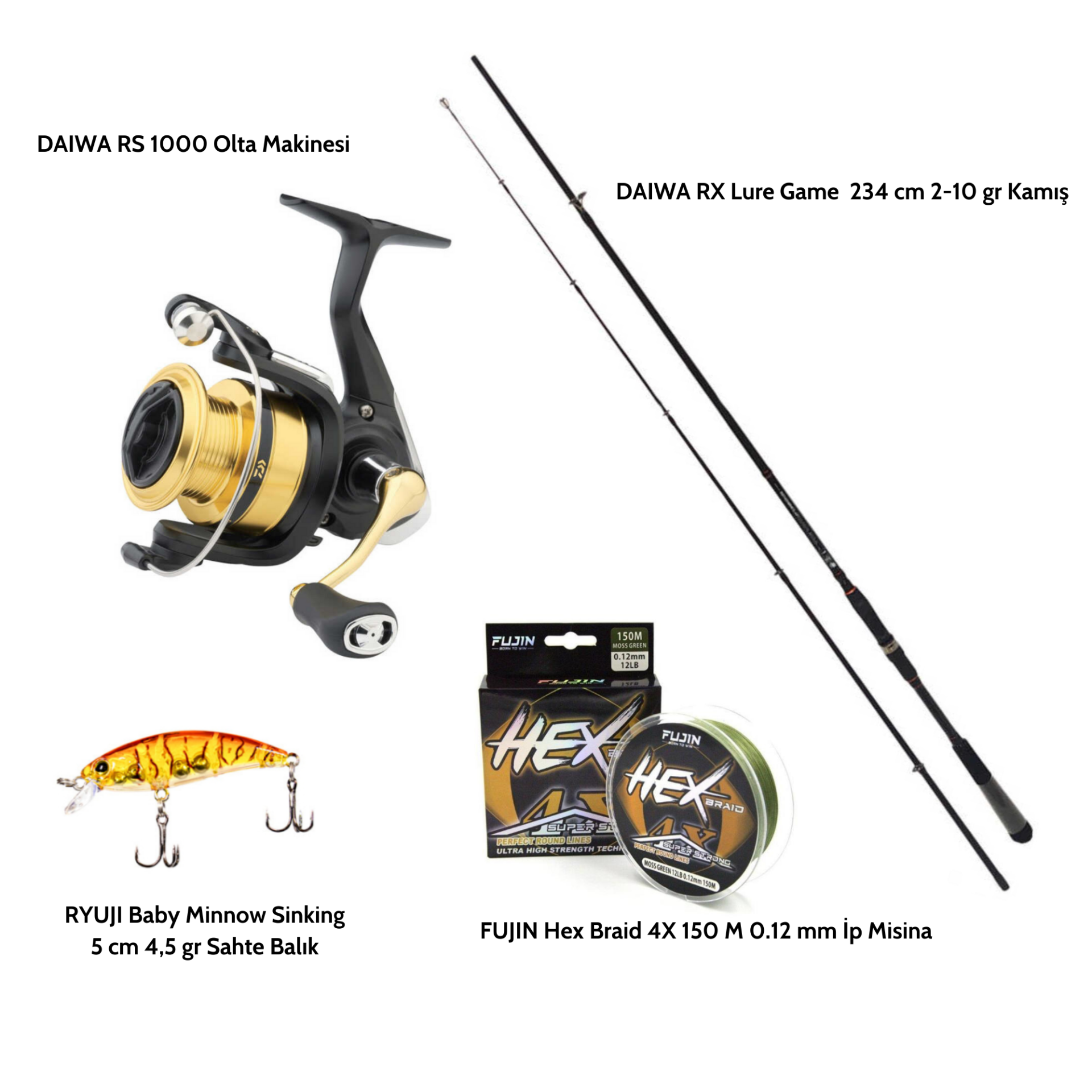 Daiwa RS 1000 & Daiwa RX Lure Game 234 cm 2-10 gr LRF Olta Seti