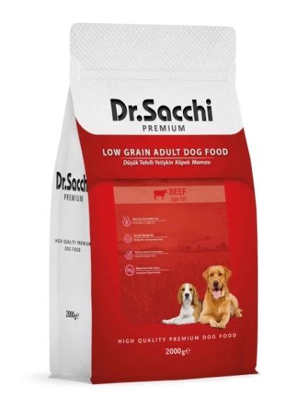 DR SACCHİ AZ TAHILLI KÖPEK MAMASI SIĞIR ETLİ 2 KG