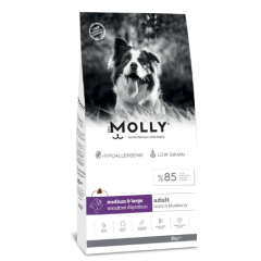 MOLLY MEDİUM LARGE ADULT KUZULU & YABANMERSİNLİ KÖPEK MAMASI 2 KG