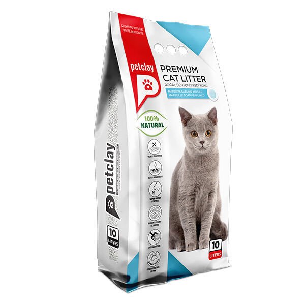 PETCLAY MARSİLYA SABUNLU BENTONİT KEDİ KUMU 10 LT