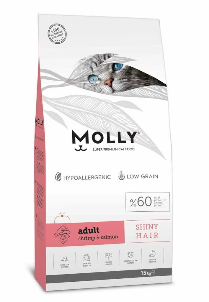 MOLLY KARİDES SOMONLU KEDİ MAMASI 15 KG